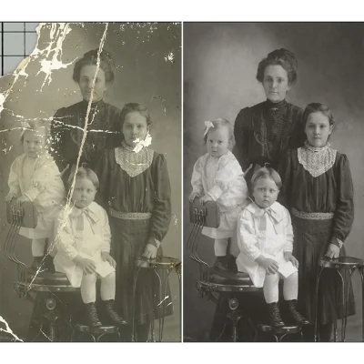 Old photo retouching